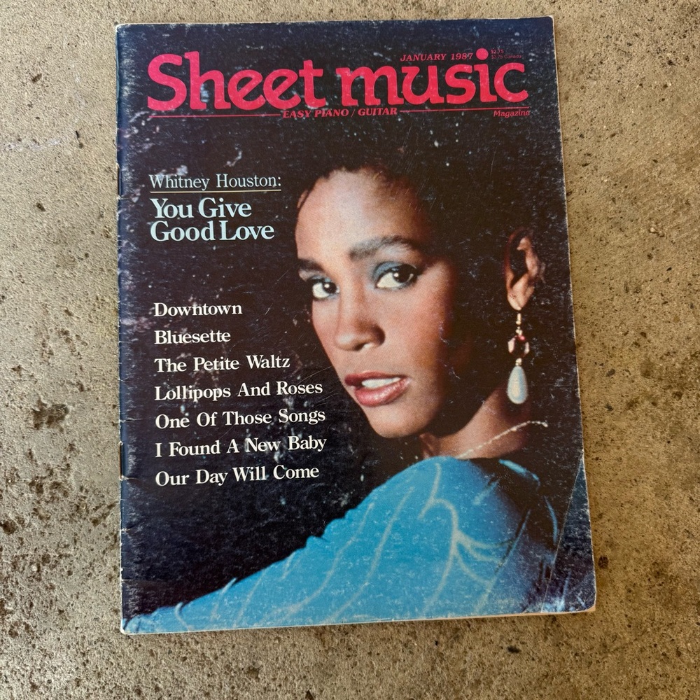 Vintage Sheet Music Magazine Whitney Houston 1987